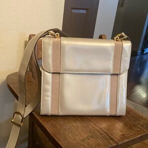 Salvatore Ferragamo Patent Leather Iridescent Pearl Rare Vintage Bag
